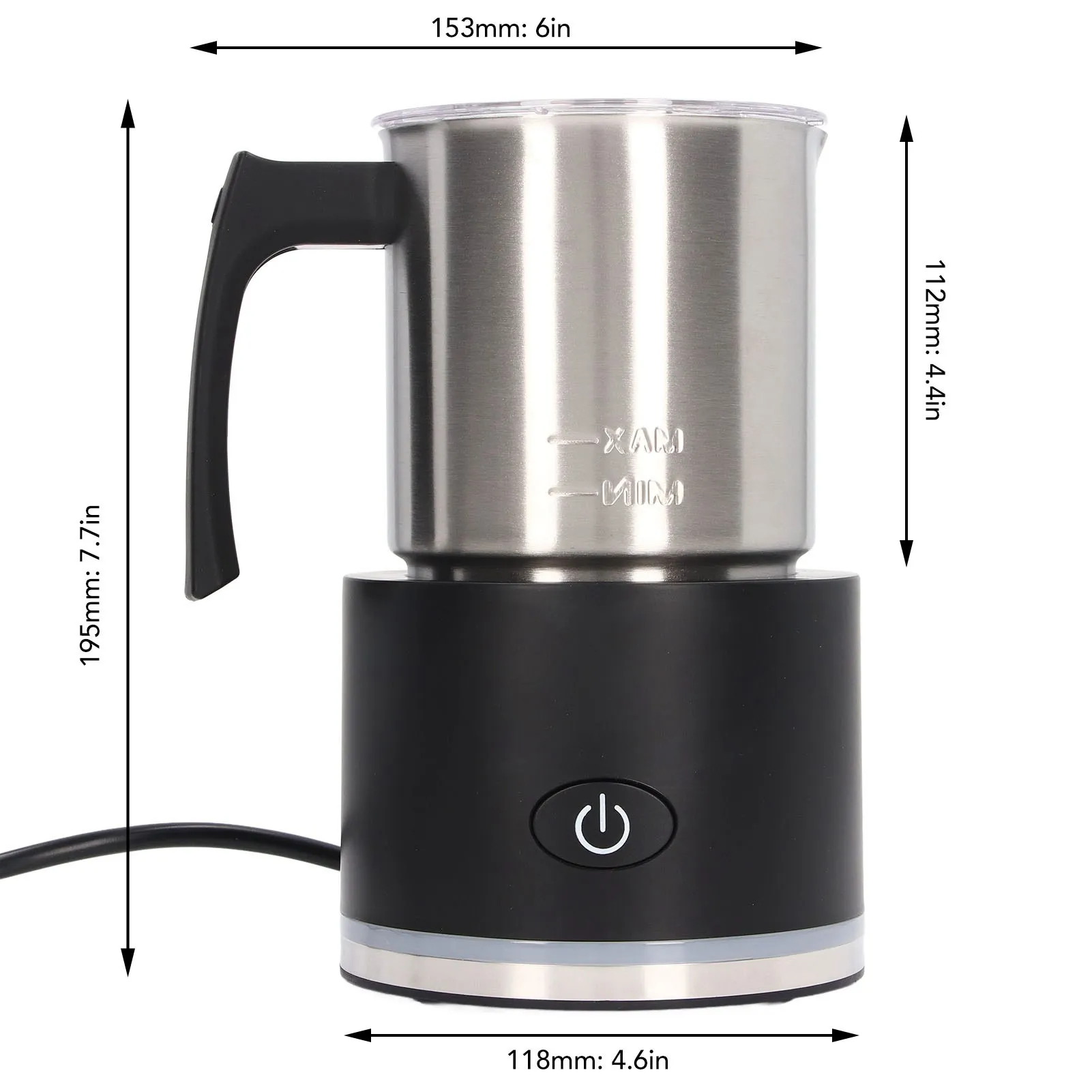 رغوة الحليب الكهربائية الأوتوماتيكية للقهوة والشوكولاتة الساخنة - رغوة الحليب الساخنة الباردة الهادئة القابلة للفصل