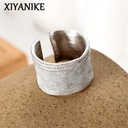 XIYANIKE Irregular Geometry Wide Cuff Finger Rings For Women Girl Korean Fashion New Jewelry Ladies Gift Party anillos mujer