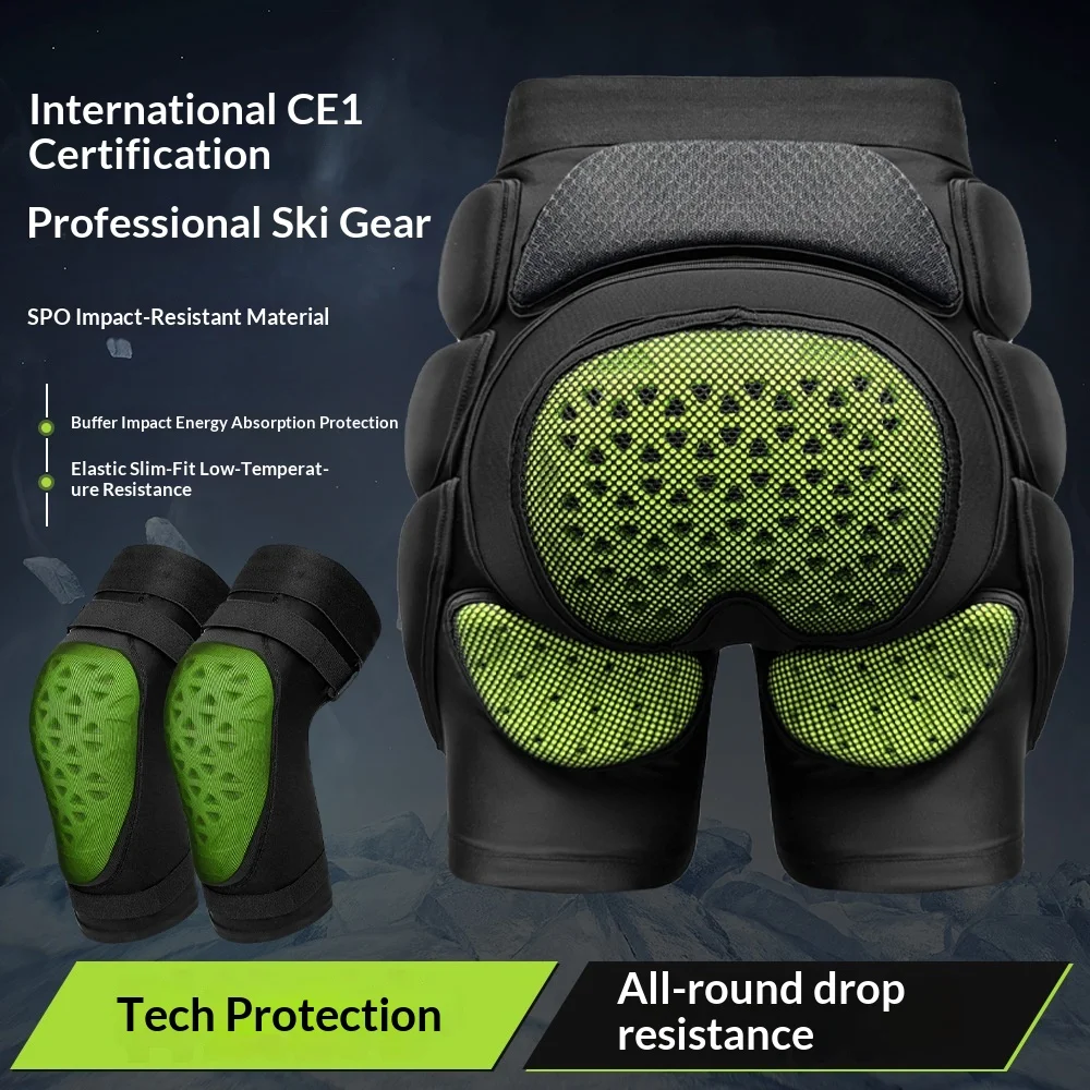Professional Skiing Protection Pads Unisex Knee Elbow Pads for Ice Skating Fall Prevention Outdoor Snow Sports Equipment