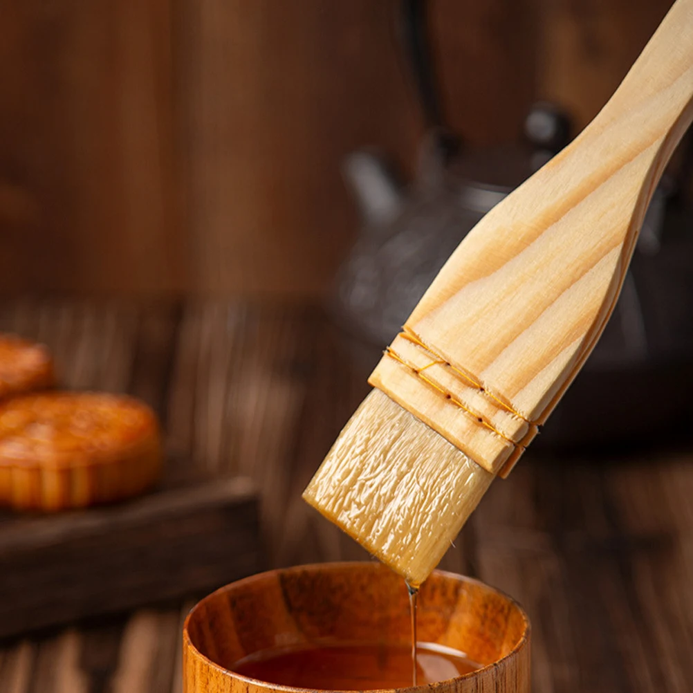 

2pcs Wool Brush Nonshedding Basting BBQ Grilling Oil Brush for Cooking Baking Outdoor Picnic Tools