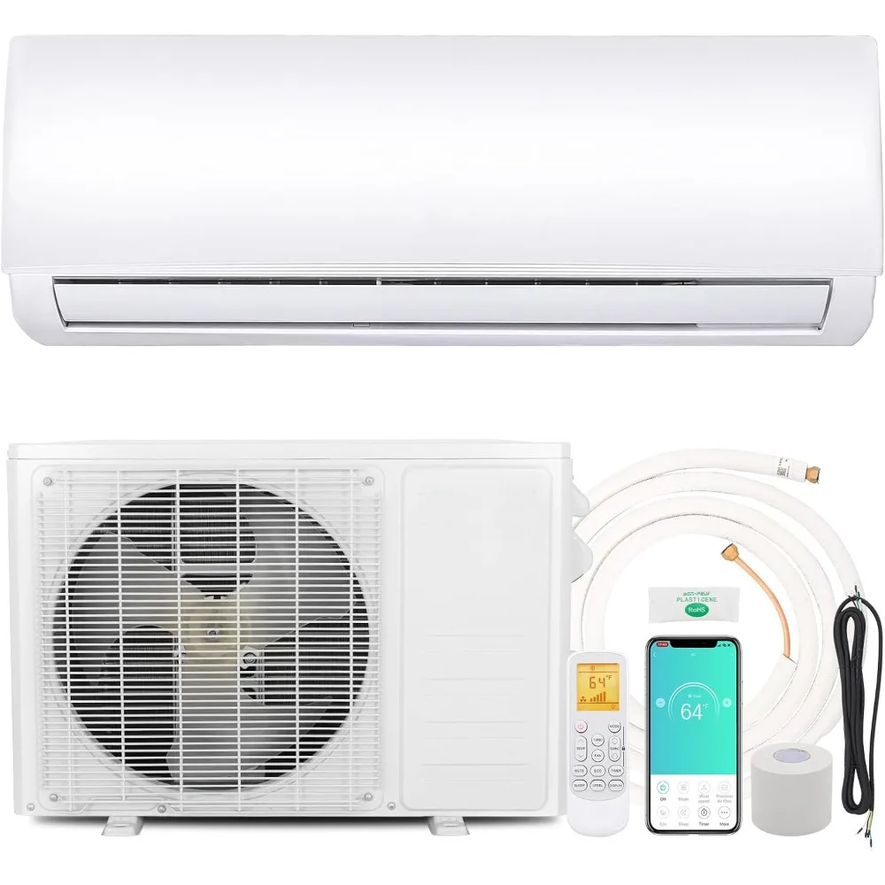 9,000 BTU Mini Split Air Conditioner&Heater,19SEER2 115V Split AC Unit Ductless Inverter System with Heat Pump,Installation Kits