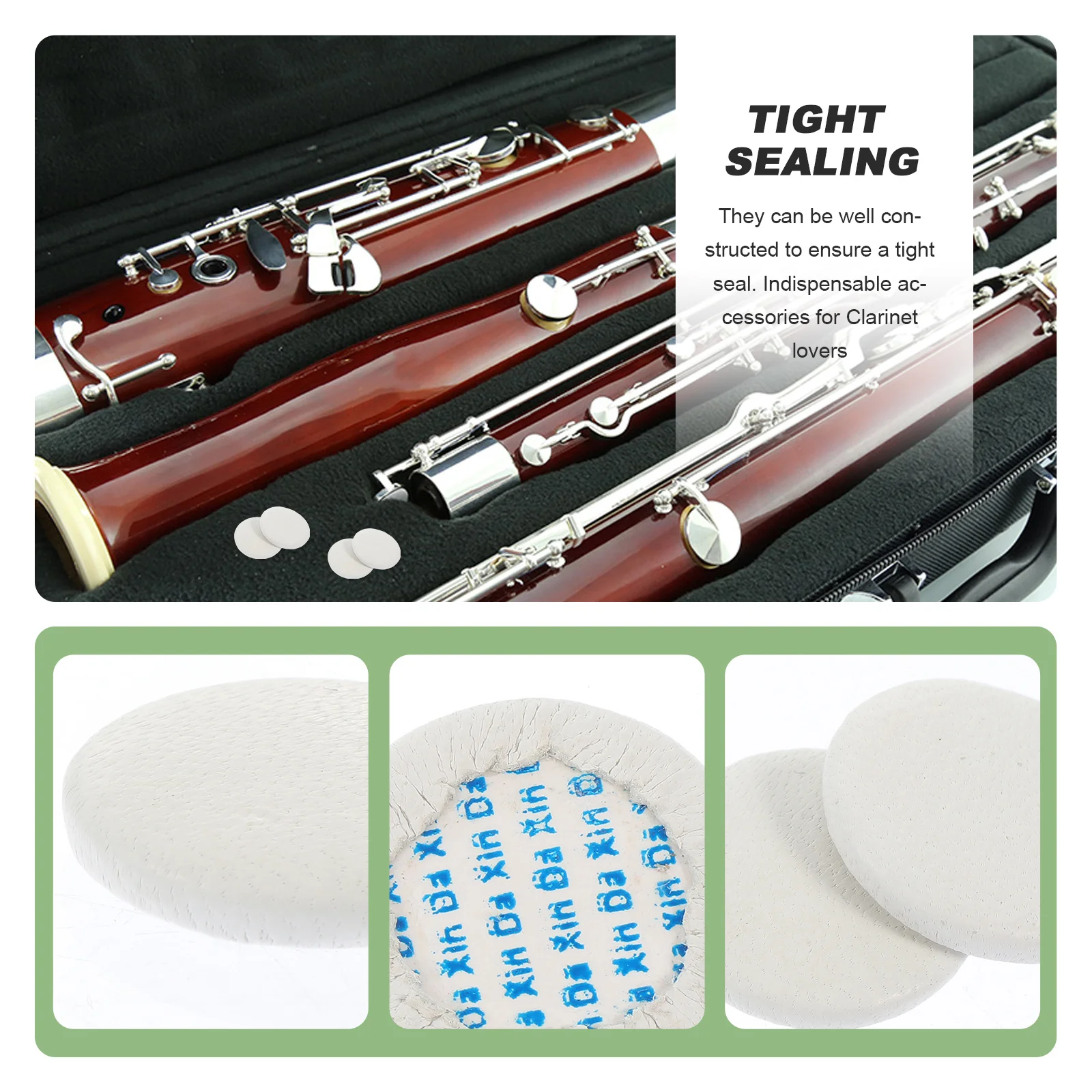 

24pcs Bassoon White Sheepskin Sound Hole Gaskets Sound Hole Cushions For Repair Parts Music Instrument Accessories