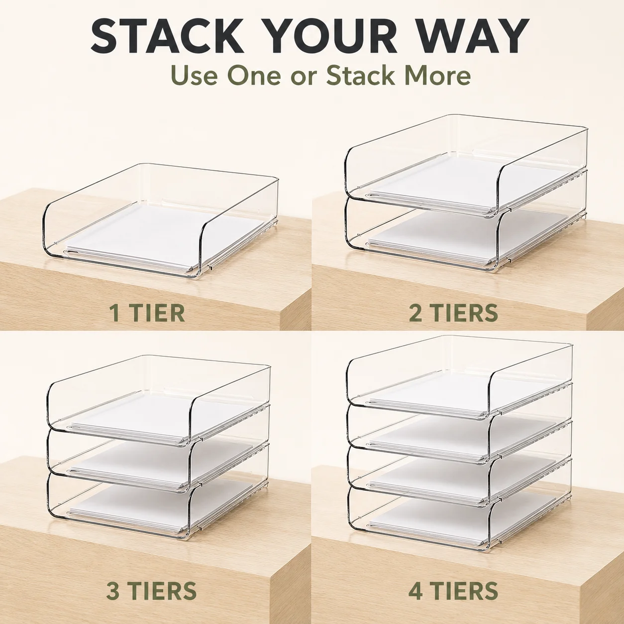 Stackable File Organizer 4-Tie - Desktop Filing Tray review and price