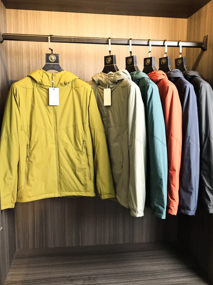 

Men's Outdoor Lightweight Waterproof Cotton Jaet Hooded Faion Urban Sle Thiened Long Sve Stand Fit Youth Coat