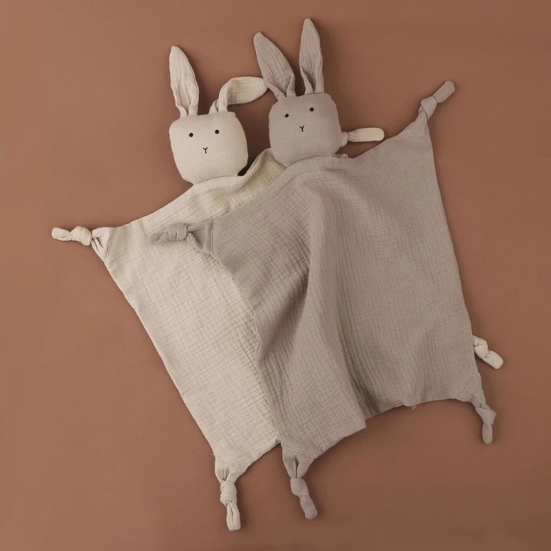 Soft Cotton Baby Bib Stuffed Rabbit for Doll Newborn Appease Towel Security Blan Drop shipping