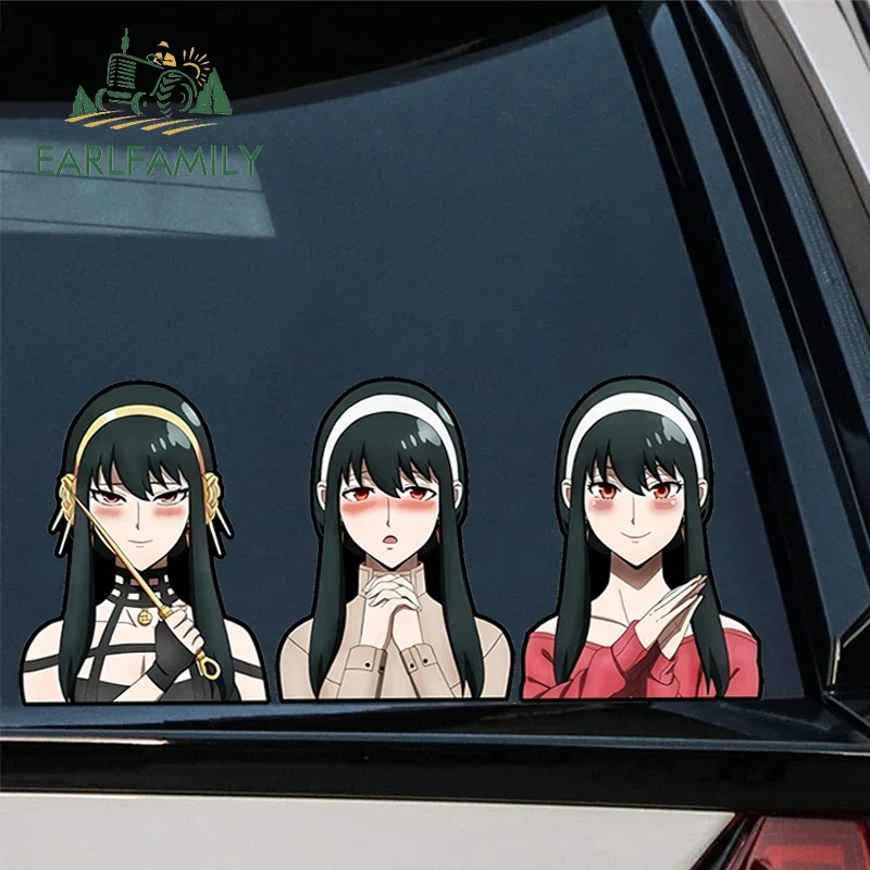 

EARLFAMILY Anime Yor Forger Waifu Car Sticker Vinyl Chibi Peeker Window Decal JDM Graffiti Car Motorcycle Stickers