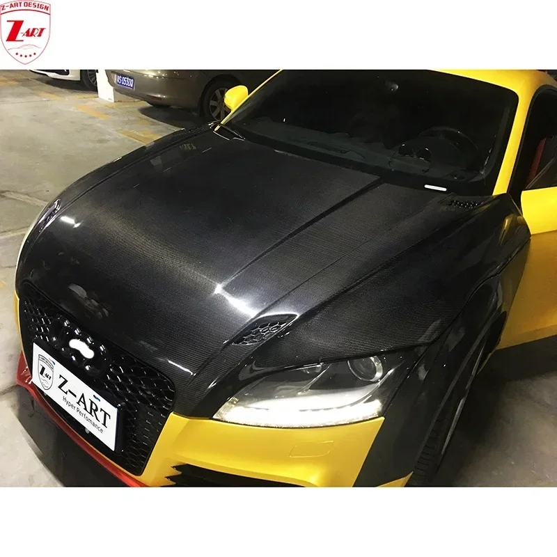 Z-ART 2007-2014 carbon fiber engine hood for AUDI TT TTS 8J real carbon fiber bonnet for TT carbon fiber engine cover