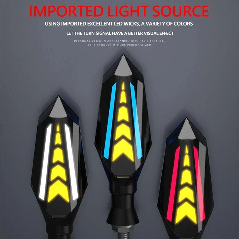 

2PC LED Motorcycle Turn Signals Light Super Bright Arrow Flowing Water Blinker Light LED Indicators Light