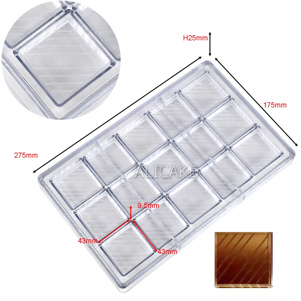 Polycarbonate Chocolate Mold for Chocolate Bonbons Molds Professional Candy Bar Confectionery Baking Pastry Bakery Tools