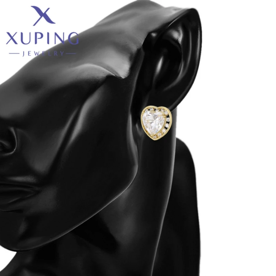 Xuping Jewelry Trendy New High Quality Charm Heart Light Gold Color Earring for Women Birthday Gift X000764804