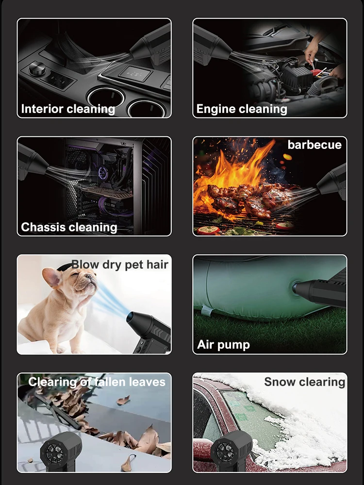 New 180000RPM Mini Turbo Jet Fan Electric Air Duster Adjustable wind speed Turbo Violent Blower Rechargeable For PC Car Cleaning