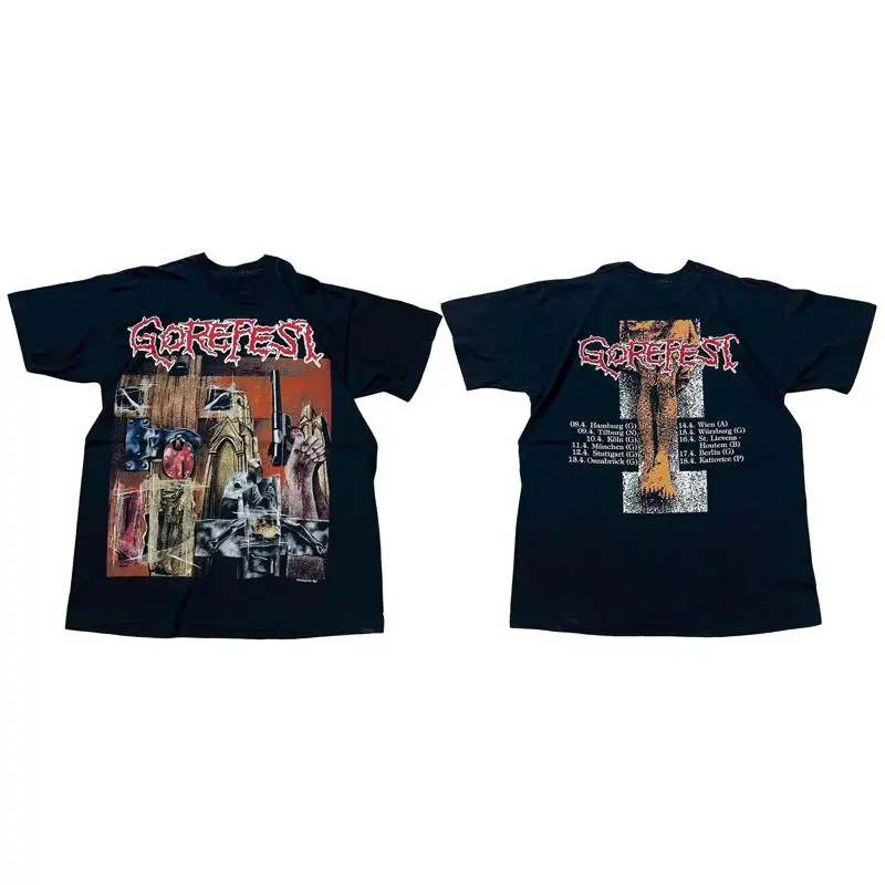 Neues Gorefest Death Metal Euro Konzertband T-Shirt Nachruf Dismember Nachdruck