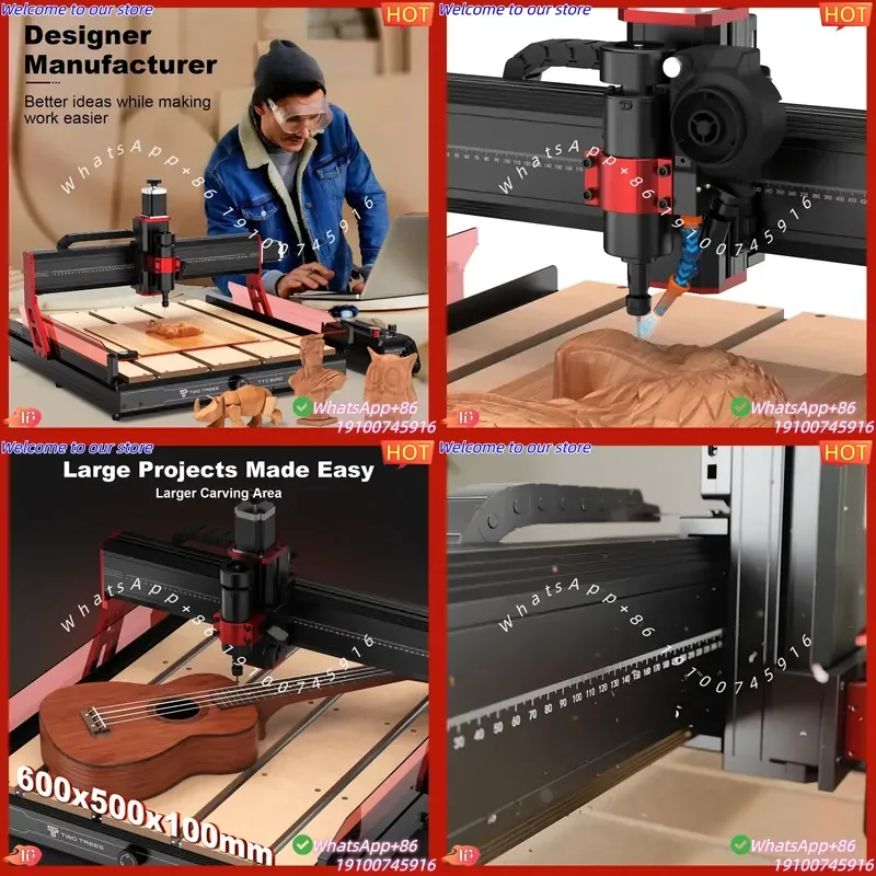 2026 For TTC6050 3D Vertical Hobby CNC Wood Router Machine 500W High-Precision Ball Screw Linear Guide NC Studio Single