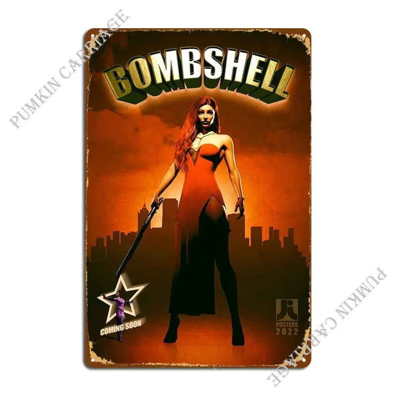 Bomshell Suzan Metal Sign Create Create Pub Wall Cave Tin Sign Poster