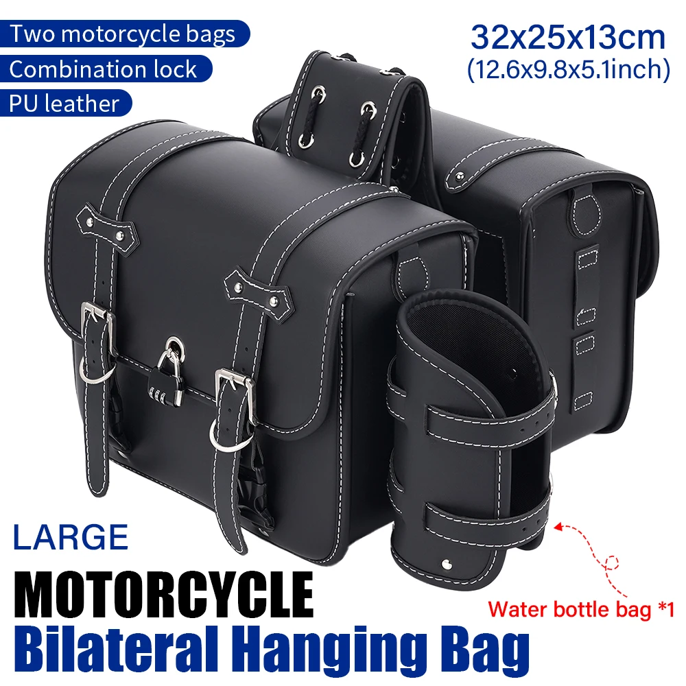 

Universal Motorcycle Saddle Bag Side Waterproof Bag Fully Wrapped Rider Bag Thickened Oxford Lining Storage Bag Modified Retro