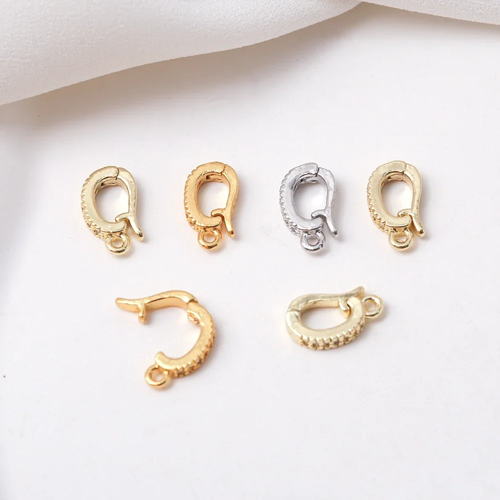 Micro Pave CZ Pendant Bails Clasps Brass Pearl Necklace Shortener Clasps Connector For DIY Bracelet Jewelry Making Accessories