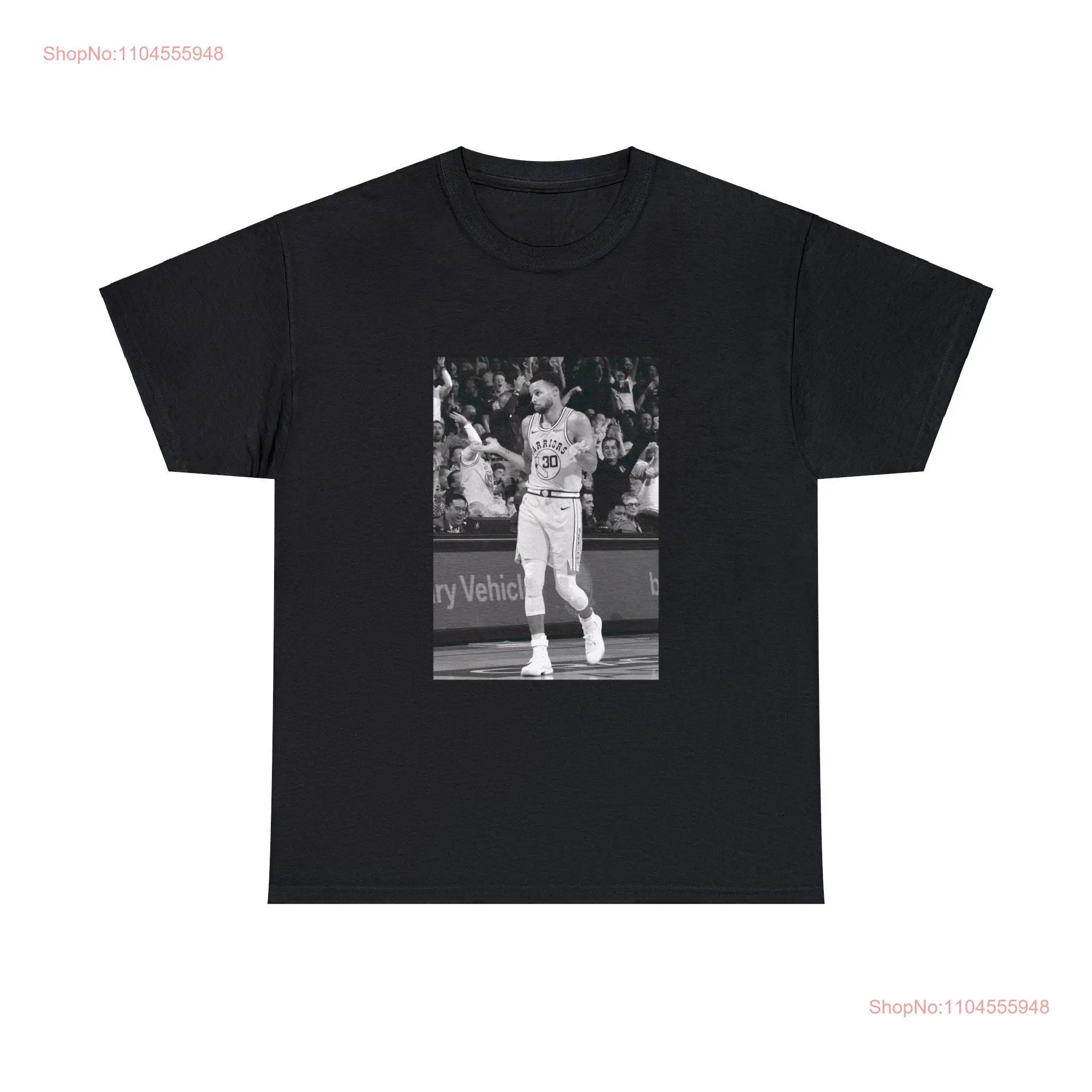 Schwarzes B W Stephen Curry Shrug T-Shirt mit langen oder kurzen Ärmeln