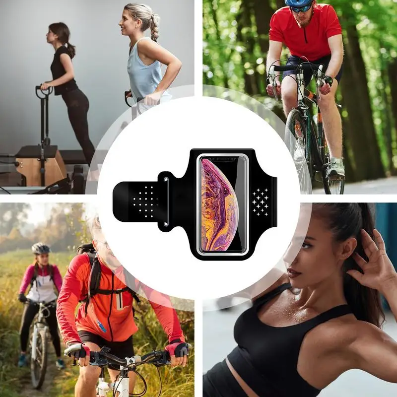 Arm Phone Holder Reflective Sweatproof Sports Arm Band Card Key Pocket Outdoor Sports Armband For Outdoor Cycling Fitness