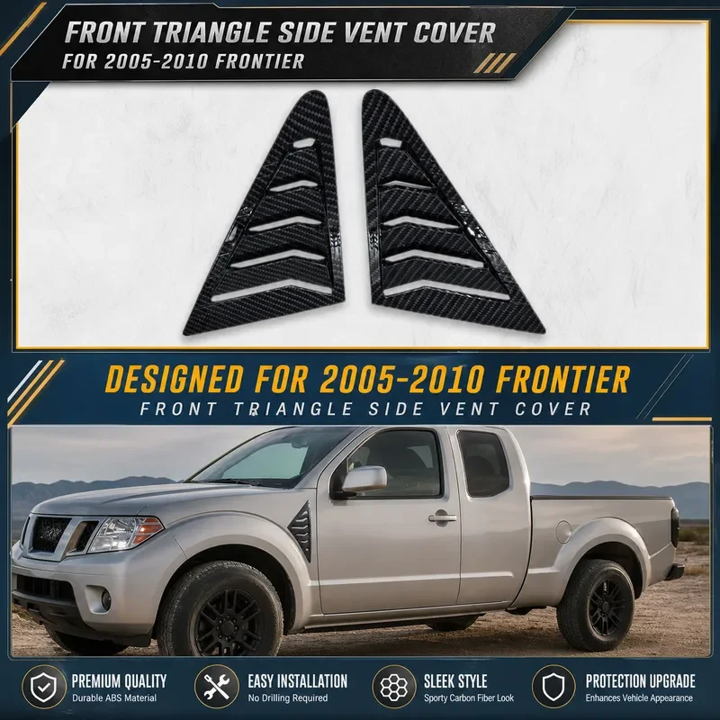 For Nissan Tiida 2005-2010 Front Triangle Window Louvers Carbon Fiber Style Body Decoration Trim Accessories