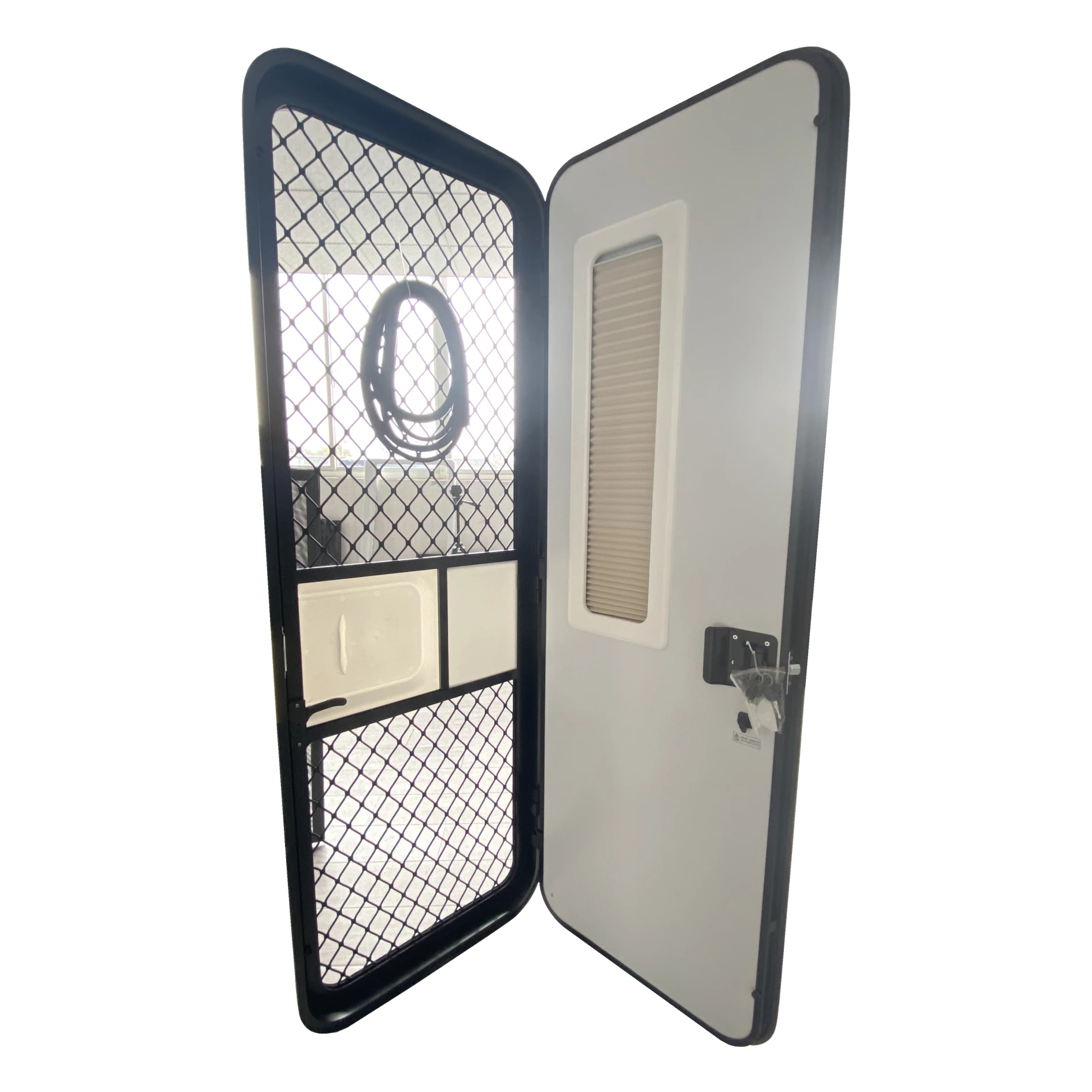 2025 المبيعات الساخنة باب دخول مقطورة قافلة RV مع شاشة وقفل |   الزجاج المقسى |   الأختام المطاطية