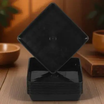 12pcs Flowerpot Trays Plastic Flowerpot Bases For Indoor Outdoor Use Water Tray Bonsai Plates Bottom Trays For Flower Pot