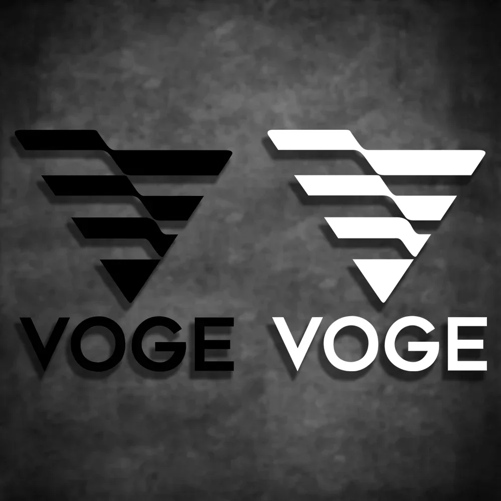 VOGE Emblem Sticker Set Black White Waterproof Vinyl Decals Easy to Apply for Motorcycle Car Bike Exterior Decoration