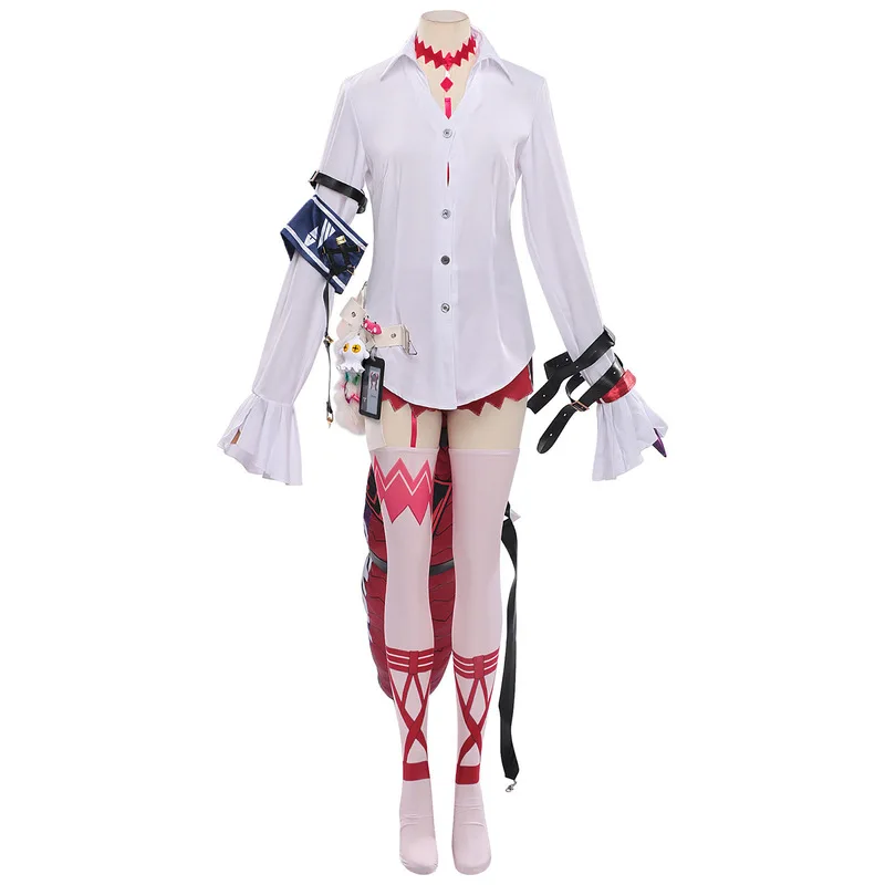QICHE Fashion Harlequin Full Uniform Long Coat Shorts Design Women Halloween Role Play Outfit For Stage Shooting Carnival Per