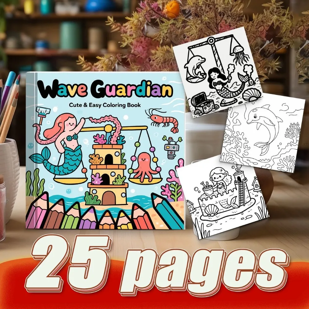 Dreamy Ocean Mermaid Afternoon Tea Coloring Book Stress Relief Healing Parent Companion Rich Content Free Brushes Gift