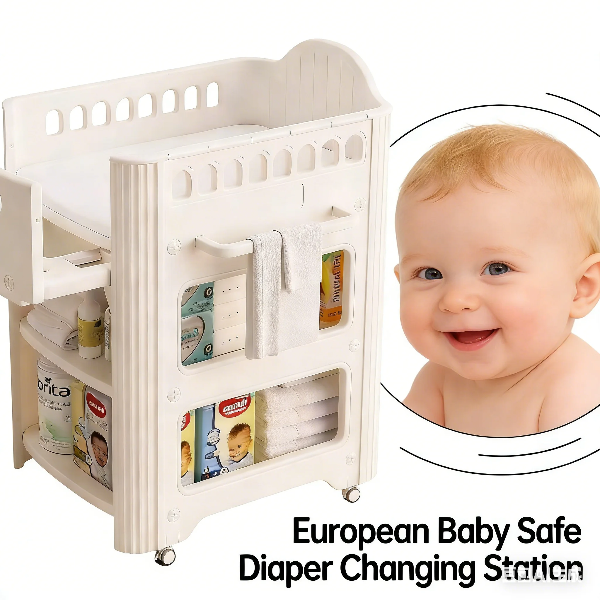 Baby Diaper Table Baby Touch Nursing Change Removable Newborn Bath Crib Playpen Fence Bed Rail Guard