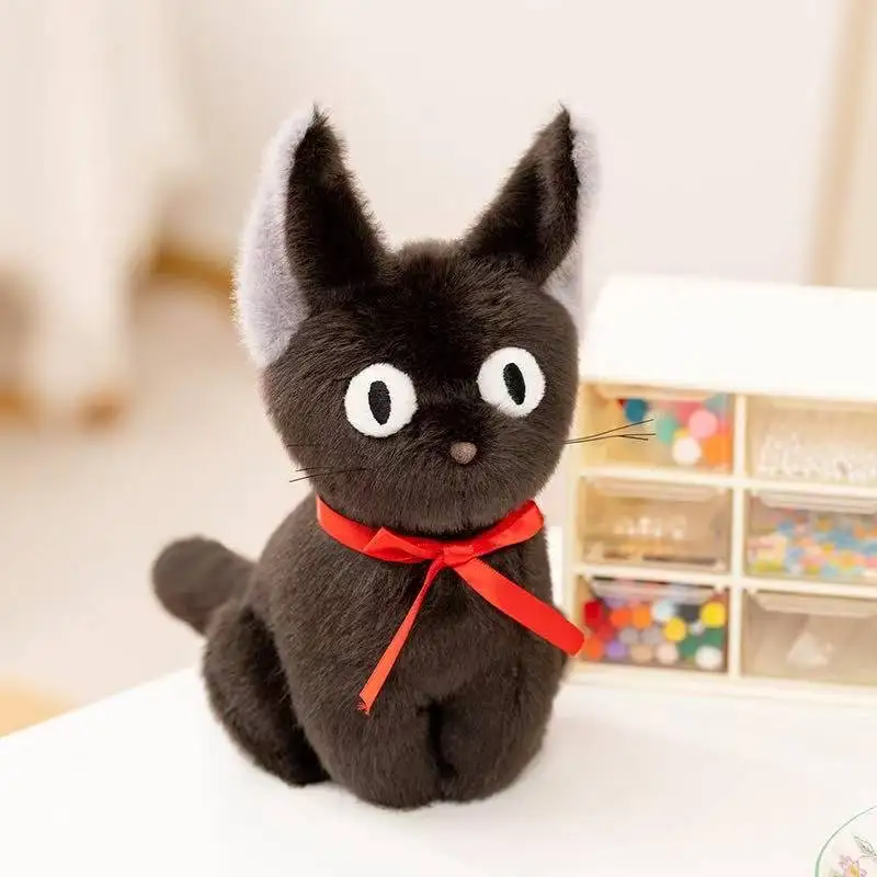 Neueste Hexe kleine schwarze Katze Kawaii gefüllte Plüschtier handgemachte Puppe Cartoon Anime süße Kindergeburtstagsgeschenk Puppe Weihnachten