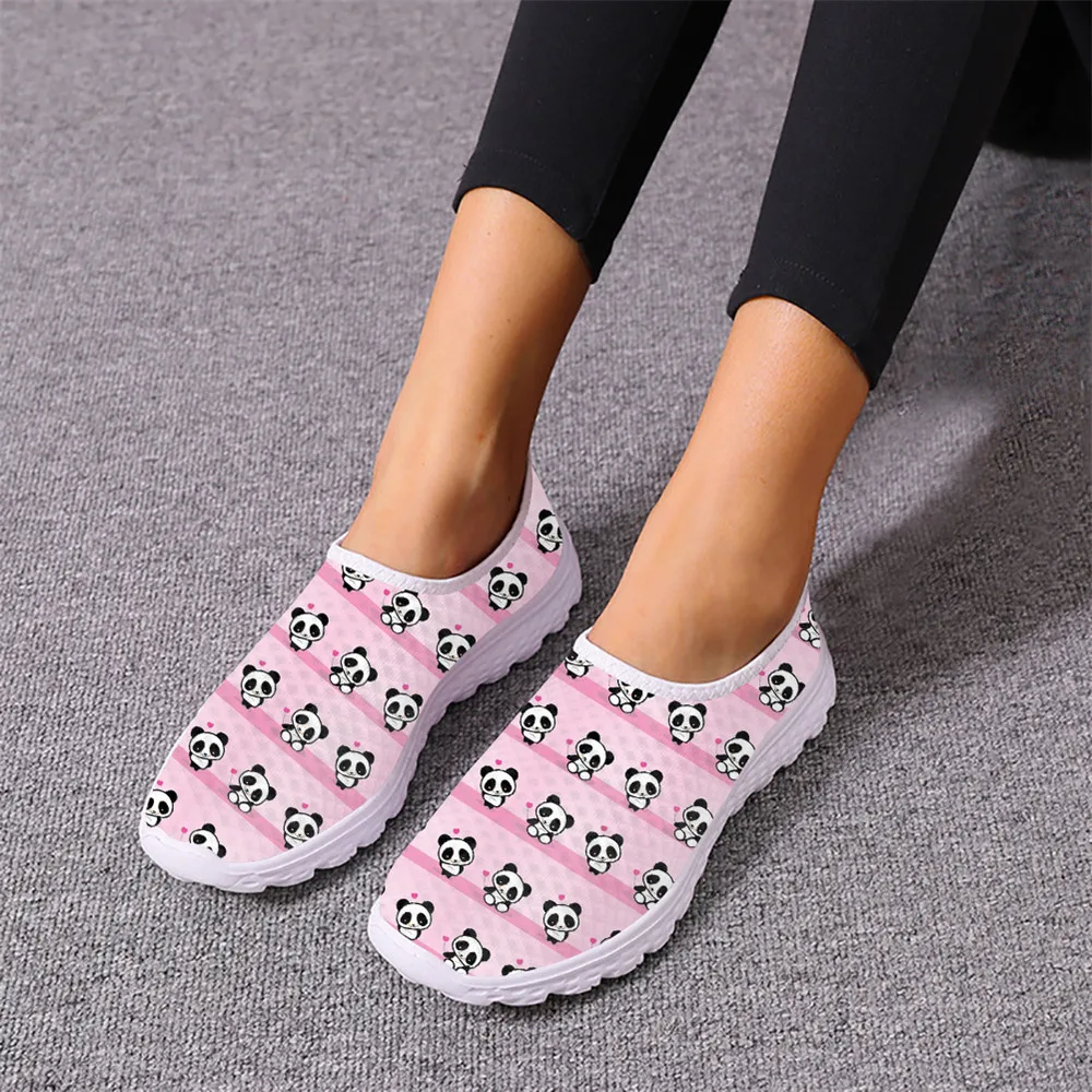 Brand Design Spring Autumn Kawaii Cartoon Panda Love Pattern Sport Shoes Non-slip Dirt Resistant Casual Sneakers Work Footwear