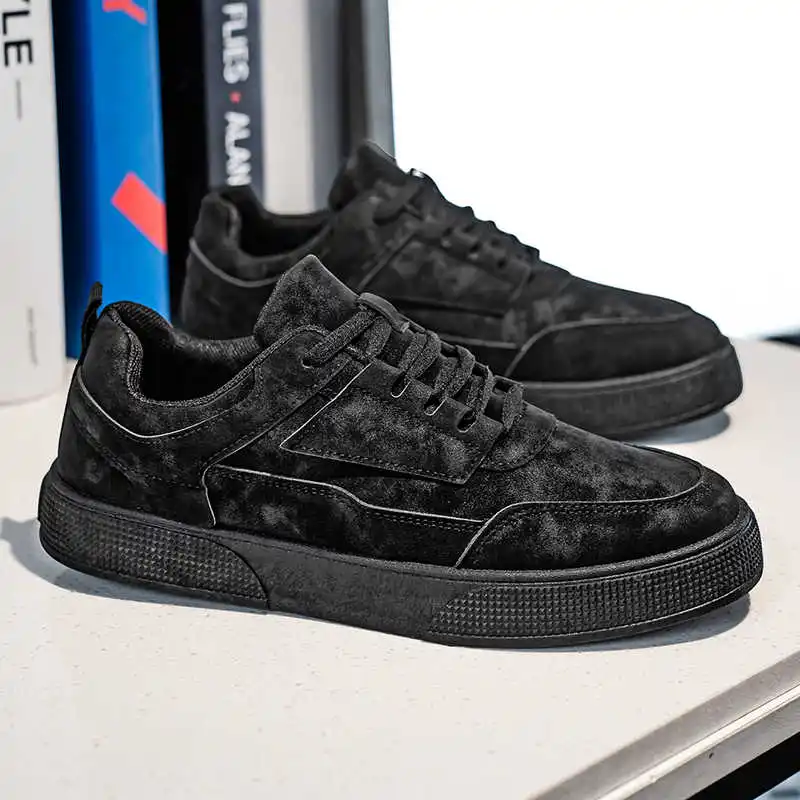 أحذية رجالية بنية اللون مكتنزة للموسم الديمي أحذية تزلج أحذية رياضية عالية القمم أحذية رياضية مستوردة بدون كعب عرض منخفض رابط Vip #1