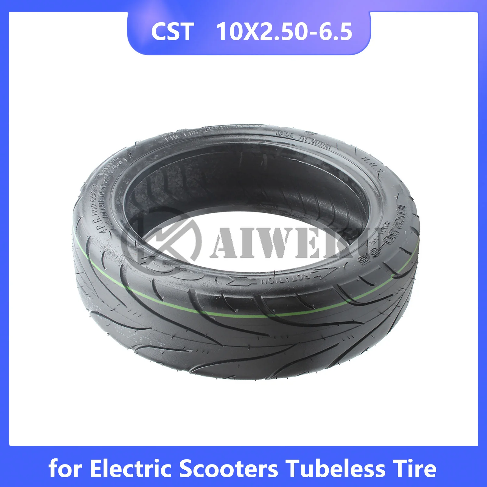 CST 10x2 50 10X2.50-6.5 Tubeless Tire 10 Inch Tyre Compatible with 60/70-6.5 High Quality for Ninebot MAX G30 Electric Scooters