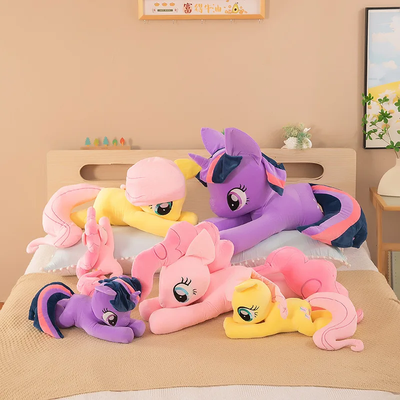 Nieuwe Leuke Cartoon Pluche Liggen Pony Kussen Knuffeldier Pop voor Kinderen Verjaardag Kerstcadeau Kantoor Dutje Kussen Speelgoed Plushie Voor