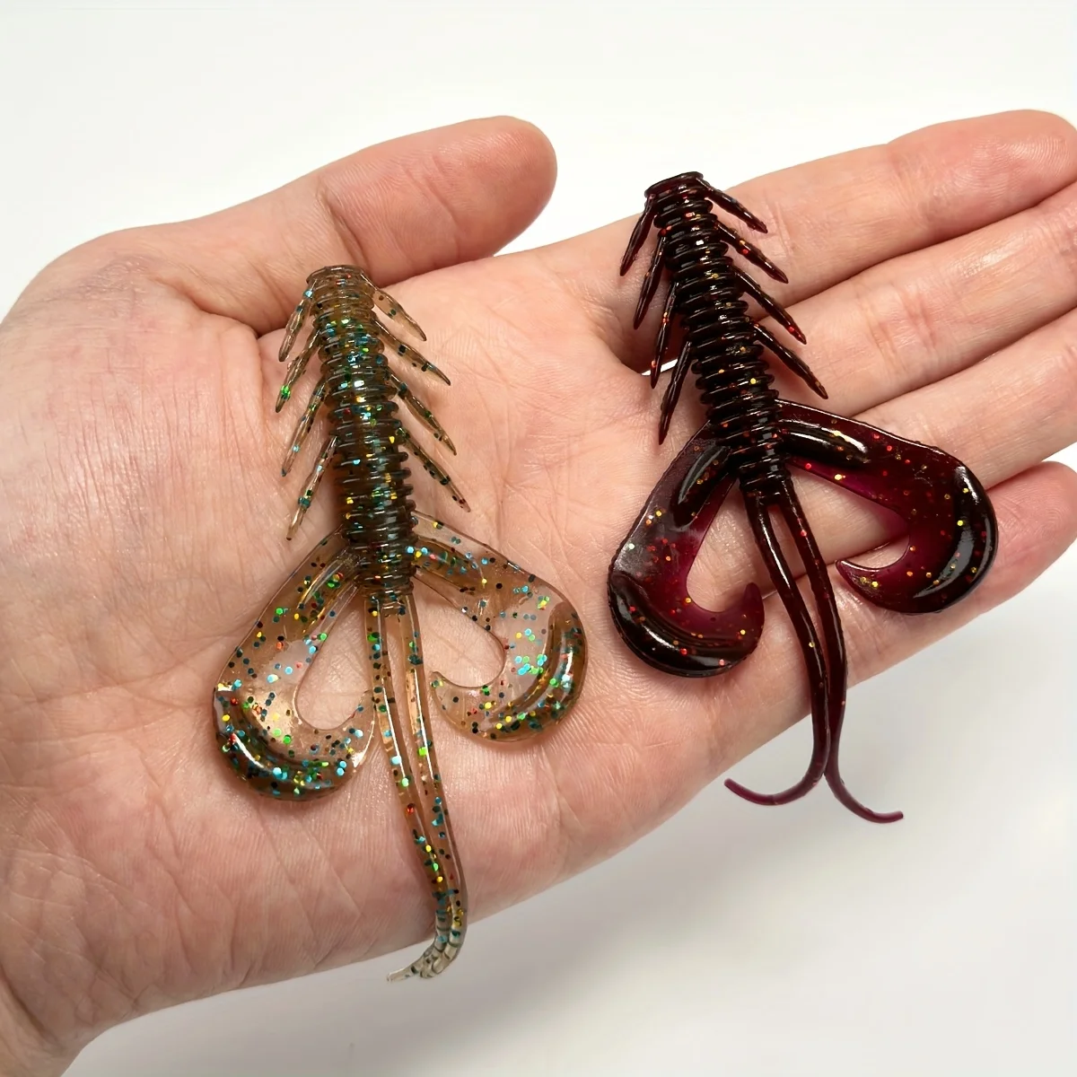 10 Stück 10 cm/3,7 cm große, simulierte Garnelen-Angelköder aus Silikon, schwimmender Wobbler-Angelköder aus weichem TPE-Material, Angelzubehör – Detail 6