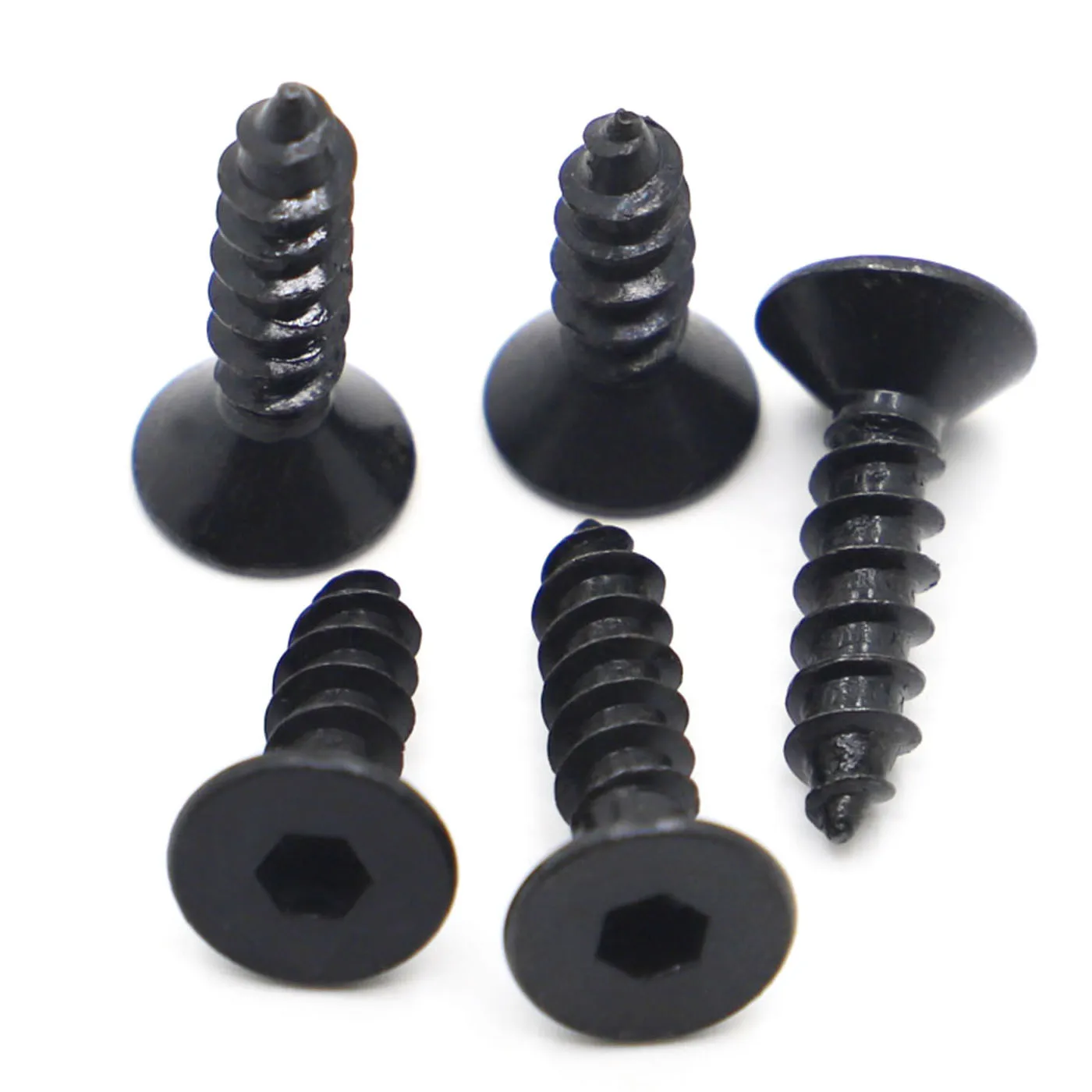 

5-50pcs Black Grade 8.8 Steel Hex Hexagon Socket Countersunk Flat Head Self Tapping Screws M3 M4 M5 M6