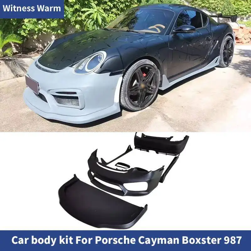 

Для Porsche Cayman Boxster 987 987.1 GT4 Стиль FRP Карбоновый передний бампер, задний бампер, боковые юбки, комплект кузова 05-08