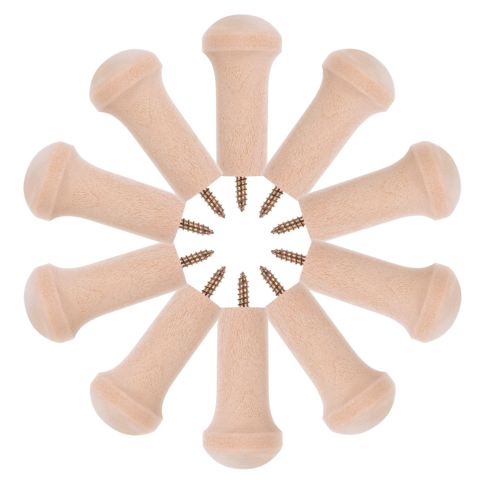 

10pcs Wooden Wall Hooks Rustic Coat Hooks For Hanging Clothes Hats Towels Heavy Duty Entryway Bathroom Door Hook Organizers