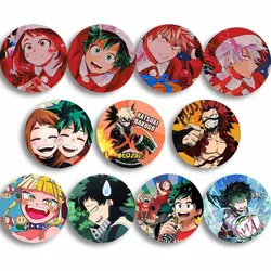 Comic My Hero Academia Round Brooches Anime Figure Lapel Pins Backpack Jeans Shirt Cartoon Brooch Badge Fashion Jewelry Gifts