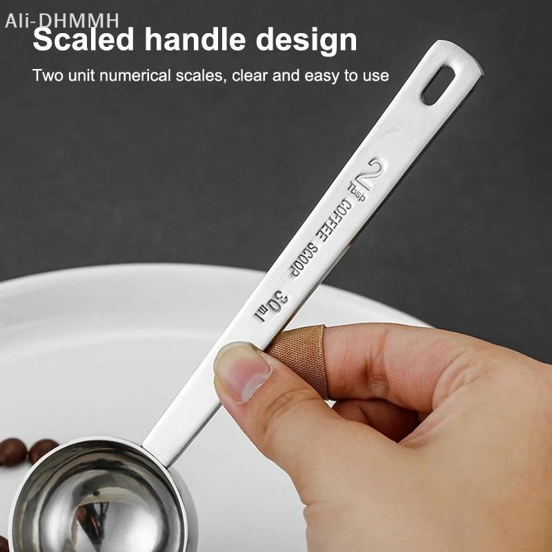 ZLinKJ Food Grade Stainless Steel Coffee Measuring Scoop with Clear Precise Markings for Home Kitchen Coffee & Baking Use
