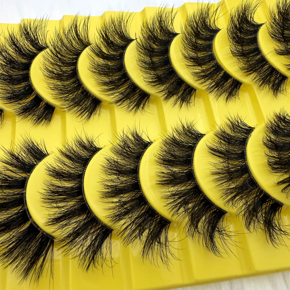10 pares de pestañas imitación visón esponjosas, postizas, volumen 8D rizadas 2