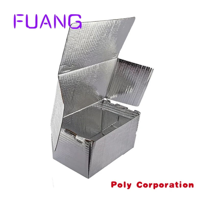 Custom  Waterproof carton box aluminum foil out and inside packaging box , frozen food pack carton boxpacking box for small busi