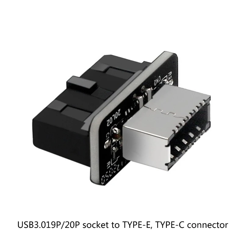 อะแดปเตอร์ตัวผู้แบบ3.0ชนิด E-FEMALE ถึง19-Pin สำหรับการเชื่อมต่อเมนบอร์ดภายใน-ตัวแยกส่วนหัวแนวตั้งสำหรับ Type C motherboa
