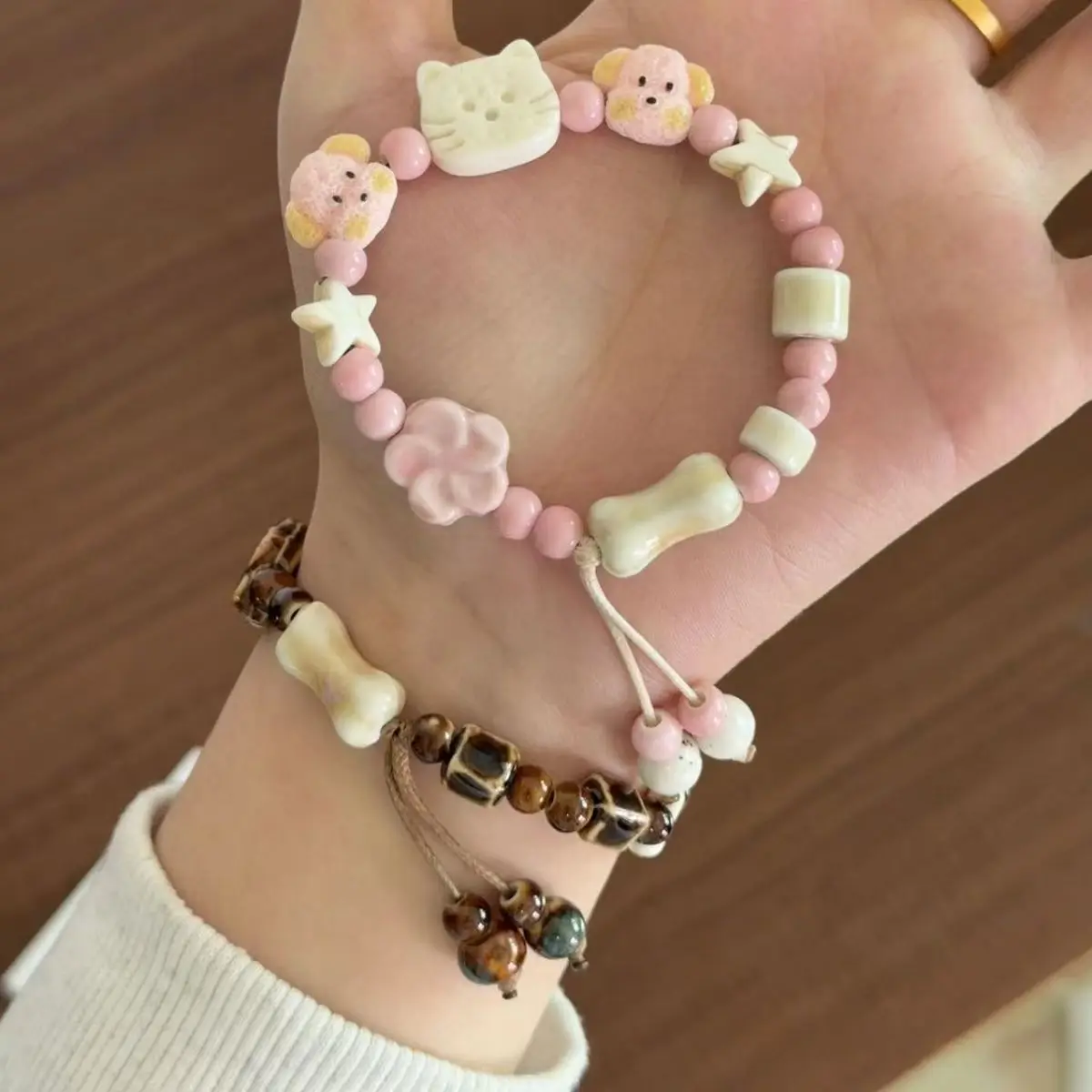 Single Strand Bracelet New Chinese Simple Design for Teen Girls Sweet Fresh Tiny Beads Lightweight Everyday Jewelry