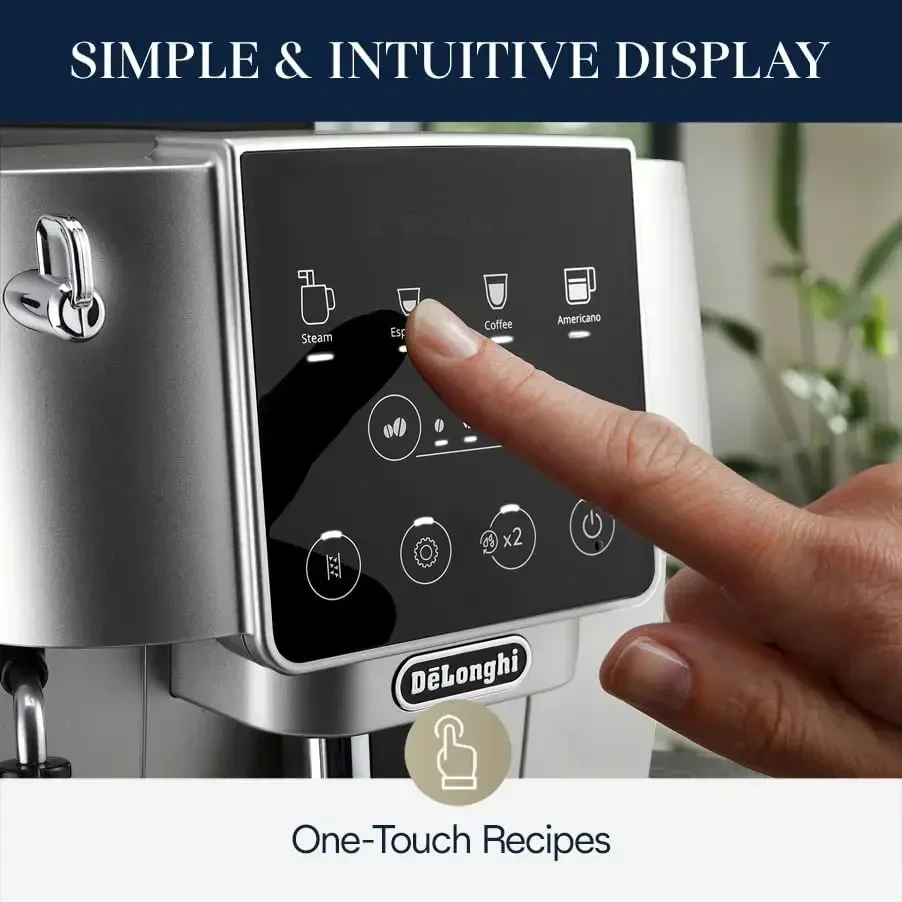 De'Longhi Magnifica Start Máquina automática de café y espresso con espumador de leche manual para café con leche, capuchino, molinillo incorporado