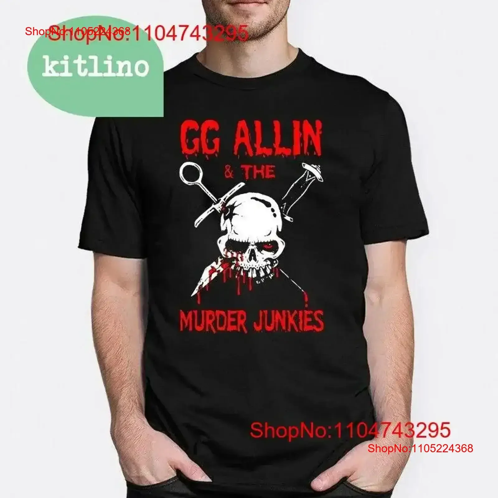 GG Allin and the Murder Junkies Rock Band T Shirt T95789 vintage Washed fashion Comfortable Breathable homme  vintage Washed