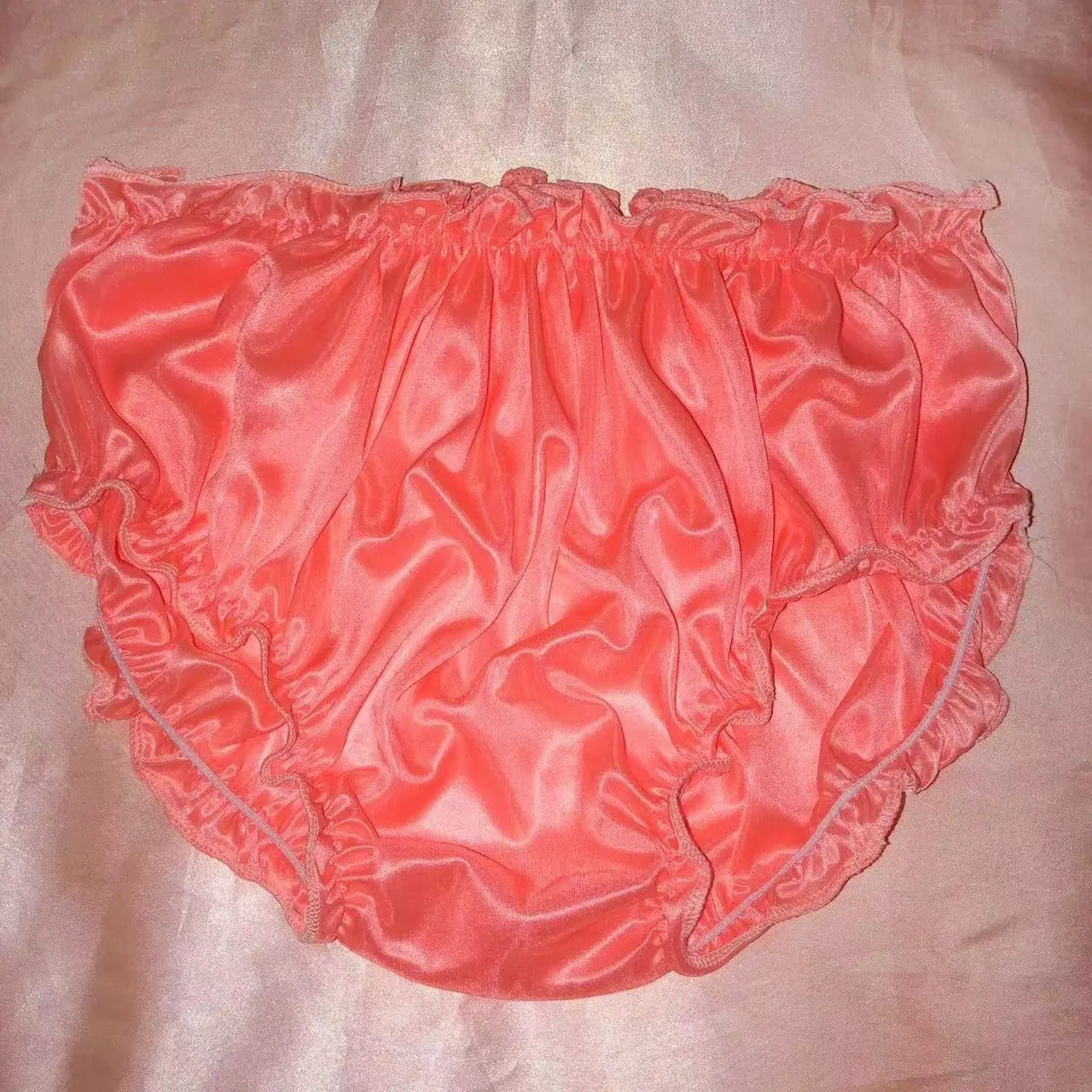 Unisex Glossy Sexy Satin Ice Silk Underwears Panties Plus Size Briefs Lingeries Bottoms