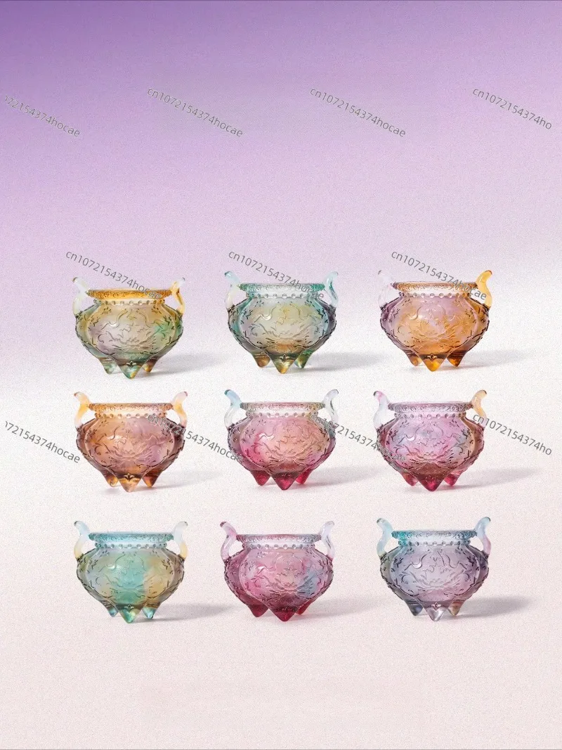 Pre-sale [New Colors Are Coming~] Peony Pattern Relief Incense Burner Ancient Glass