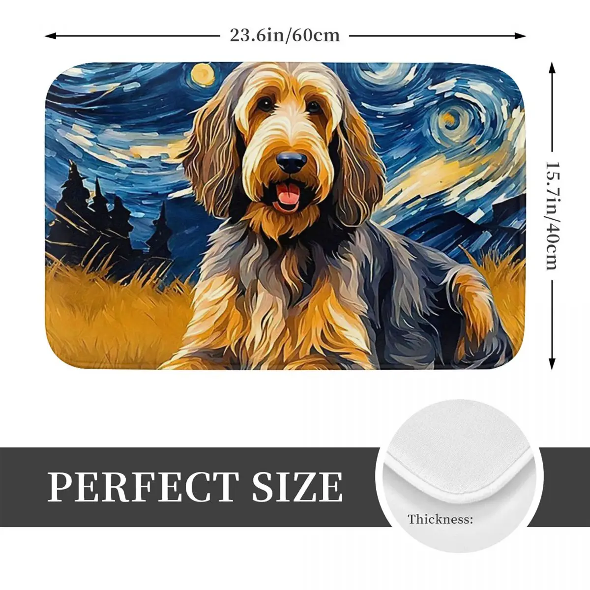 Otterhoundy Night Non-slip Doormat Floor Mat Durable Carpet Rug for Kitchen Entrance Home Bathroom Living room Footpad Mats