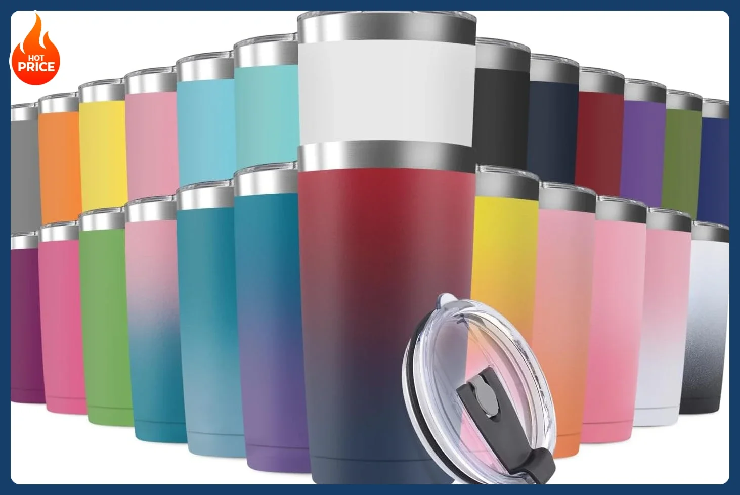 

[Ограниченный запас! ] 25 упаковок, 20 унций, вакуумная изоляционная дорожная кружка с крышками, объемная чашка из нержавеющей стали с двойными стенками для дома, офиса